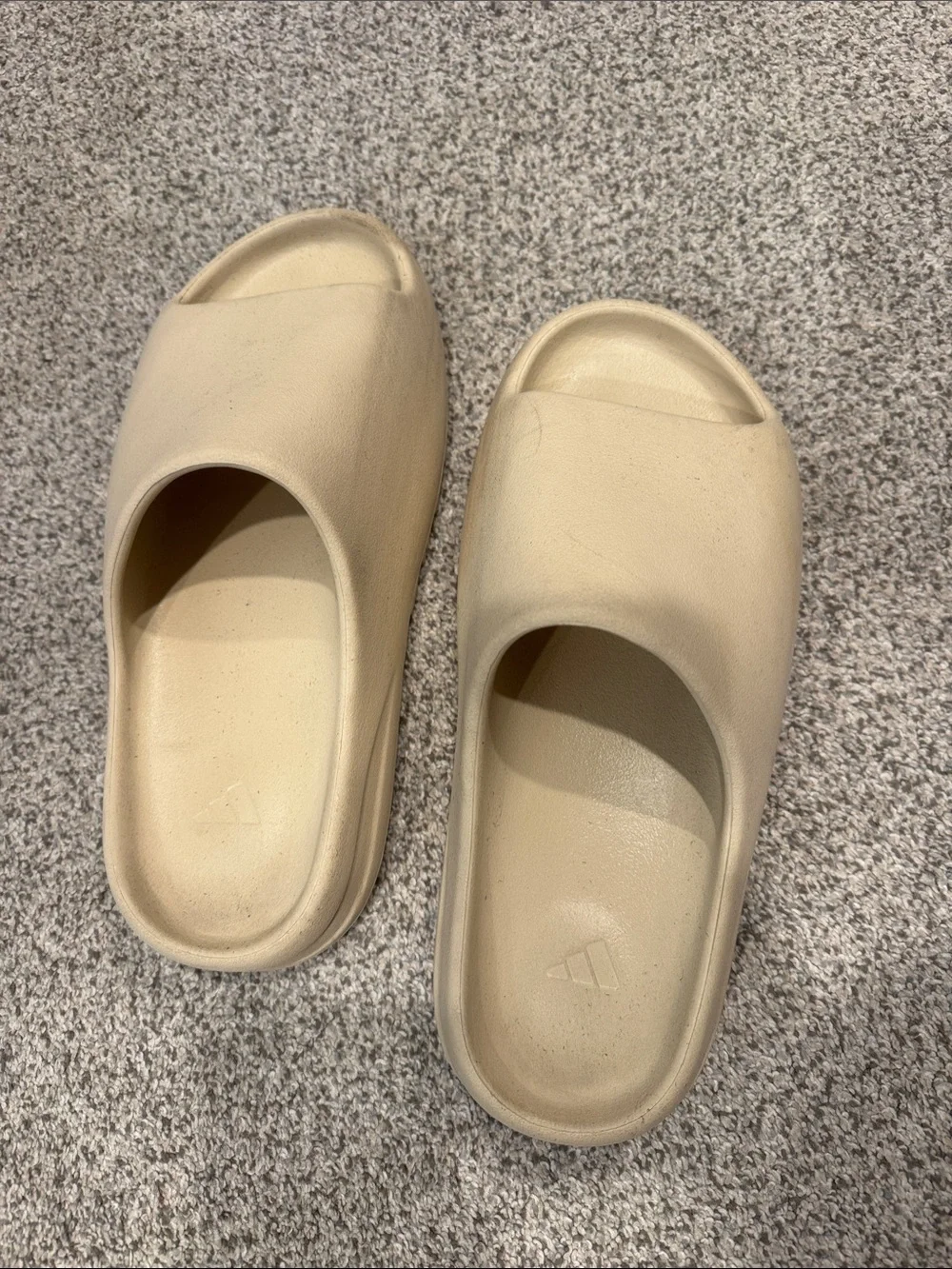 adidas Men’s Beige Foam Slide Sandals - Slip-On Comfort